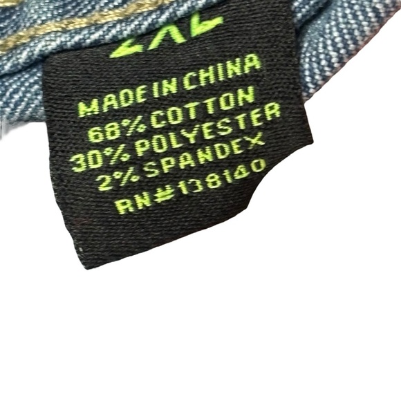 EUC Jewel House RARE Distressed Men’s Diamond Jean Jacket with patches Sz 2X - Picture 10 of 12